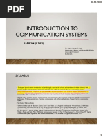 Introduction To Communication Systems: Syllabus