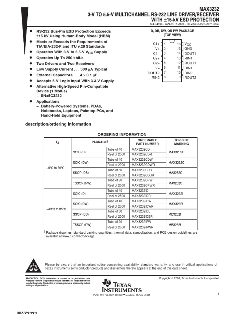 Max 3232 | PDF | Capacitor | Electricity