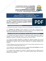 Processo seletivo aluno especial PPGCOM UFT