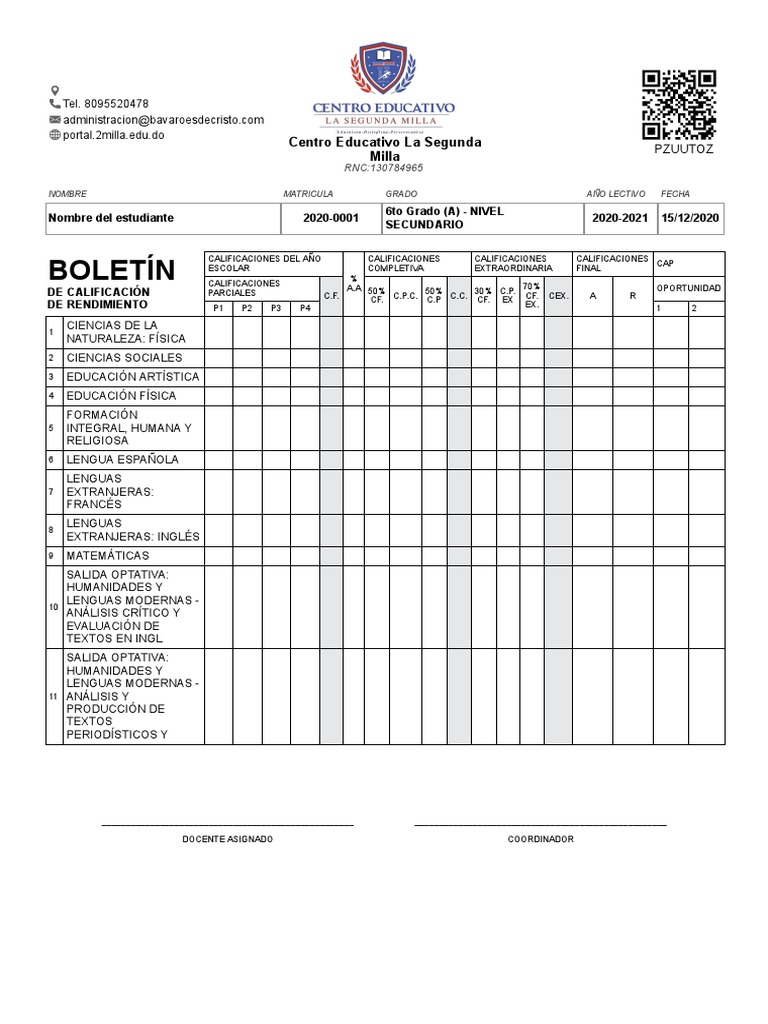 Centro Educativo La Segunda Milla PDF Educación avanzada Science