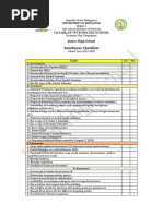 Readiness Checklist: Catablan Integrated School Junior High School