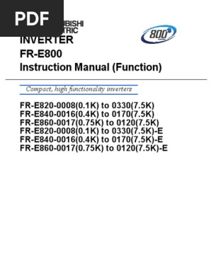 Mitsubishi E800 Inverter Manual | PDF | Power Inverter | Electric