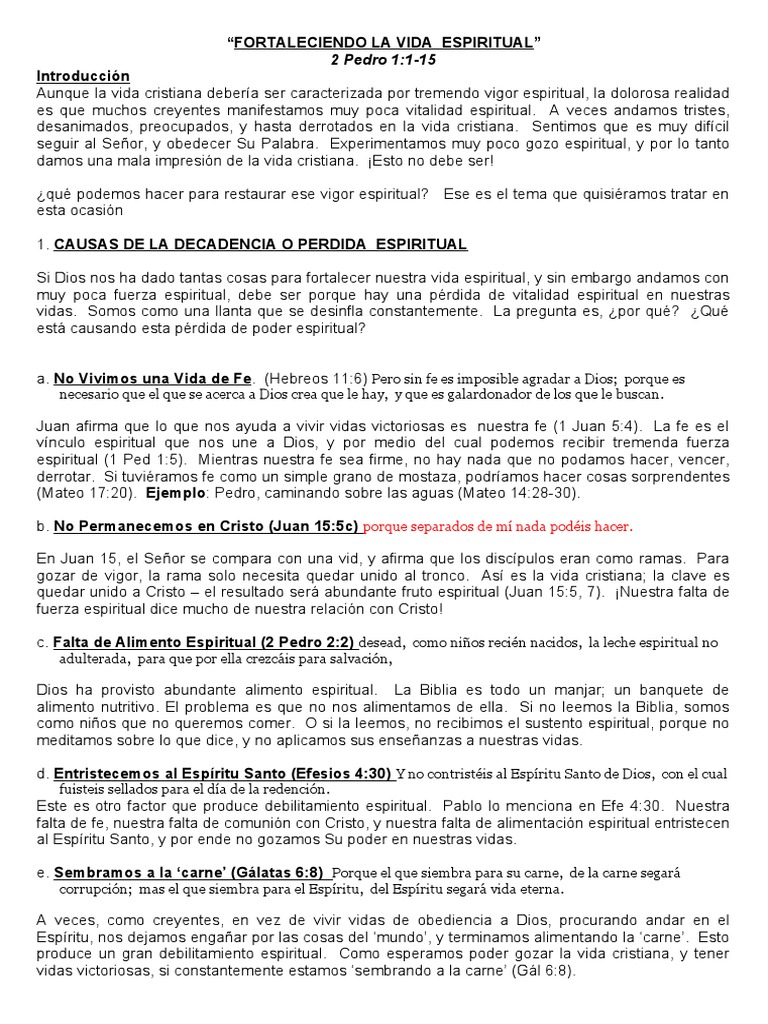 Fortaleciendo la Vida Espiritual | PDF | Cristo (título) | espíritu Santo