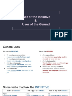 Uses of The Infinitive & Uses of The Gerund