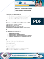 Learning Activity 2 / Actividad de Aprendizaje 2 Evidence: Expressing Advice / Evidencia: Dando Consejos