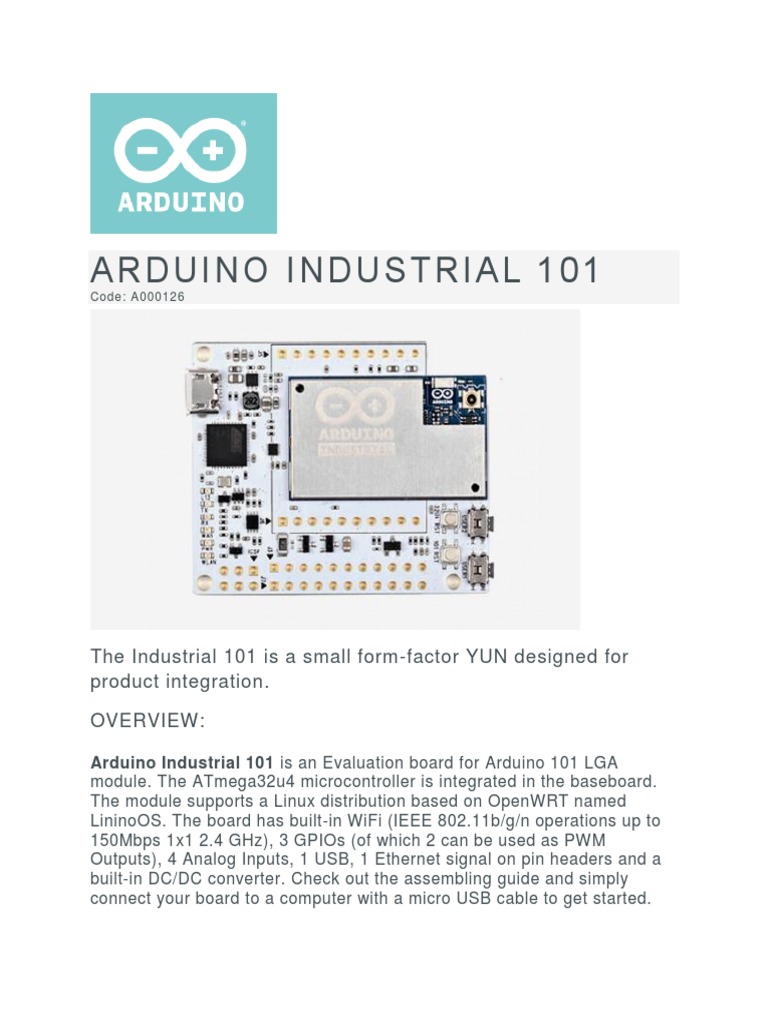 Arduino Industrial 101: The Industrial 101 Is A Small Form-Factor YUN ...