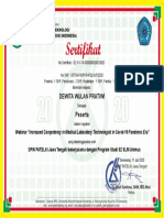 DEWITA WULAN PRATIWI - Webinar - Increased Competency in Medical Laboratory Technologist in Covid-19 Pandemic Era - 11 Juli 2020