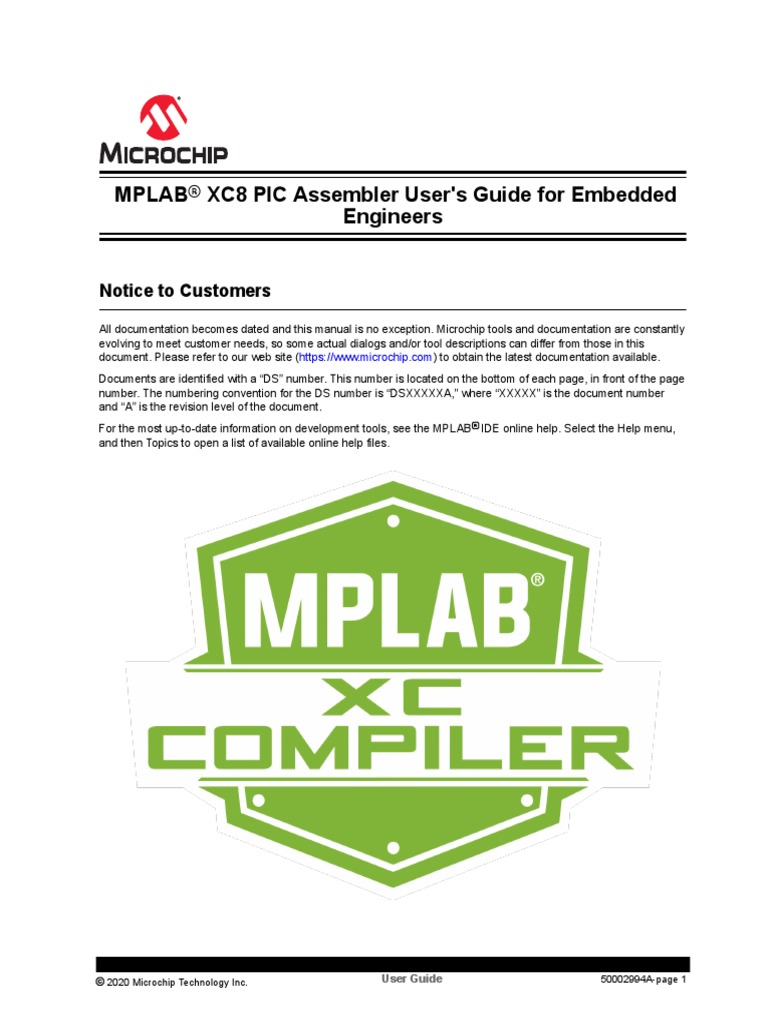 XC8PICAssembler User's Guide For Embedded Engineers PDF Assembly