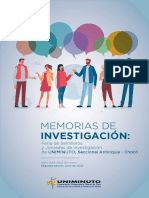 Libro - Memorias de Investigación. Segunda Edición. Seccional Antioquia y Choco - 2020