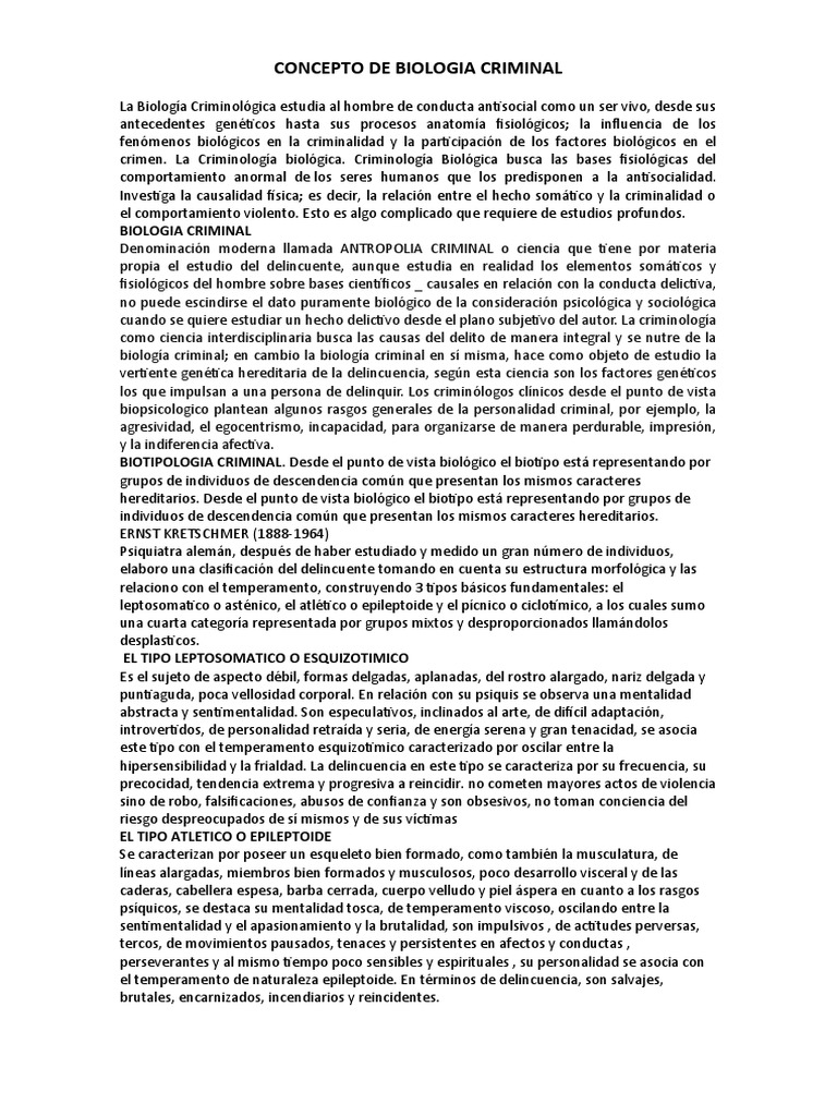 Bio Criminal | PDF | Criminología | Biología