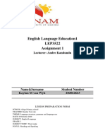 English Language Education1 LEP3522 Assignment 1: Lecturer: Andre Kandundu