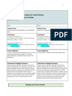 Two-Day Lesson Sequence Alignment: Guided Reading: Literacy Focus Area: Strategic Knowledge Grade: 1st