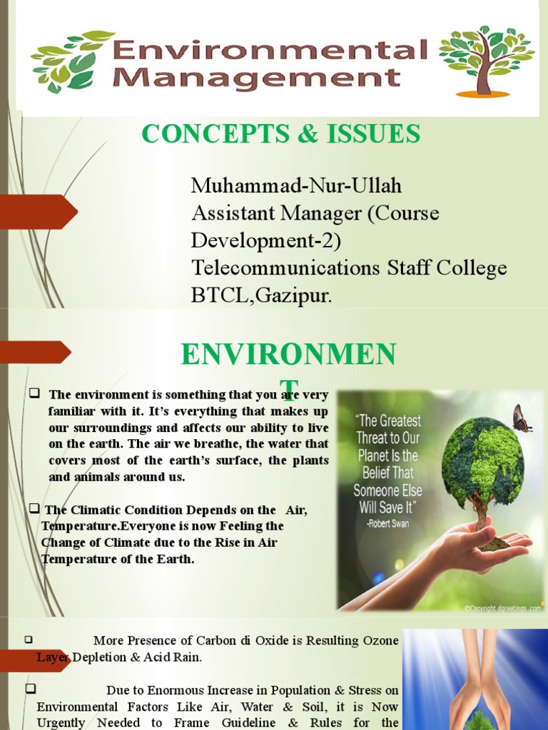 Environmental Management Overview | PDF | Environmental Resource ...