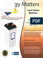 Sacred Sun and Lead Carbon Battery Comparisons 2019