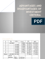 Advantages and Disadvantages of Investment Criteria 2017