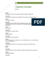 TV Programme Transcripts: Module 12 Unit 3 Programme A