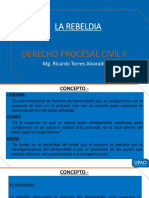 La Rebeldía. El Saneamiento Procesal. El Juzgamiento Anticipado.