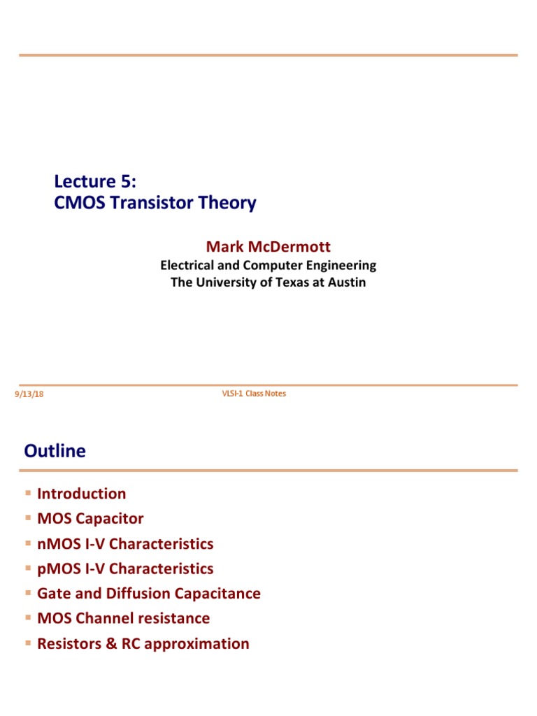 CMOS Transistor Theory Overview | PDF | Mosfet | Field Effect Transistor