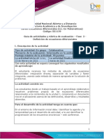 Guía de Actividades y Rúbrica de Evaluación - Unidad 1 - Fase 2 - Definición de Ecuaciones Diferenciales.