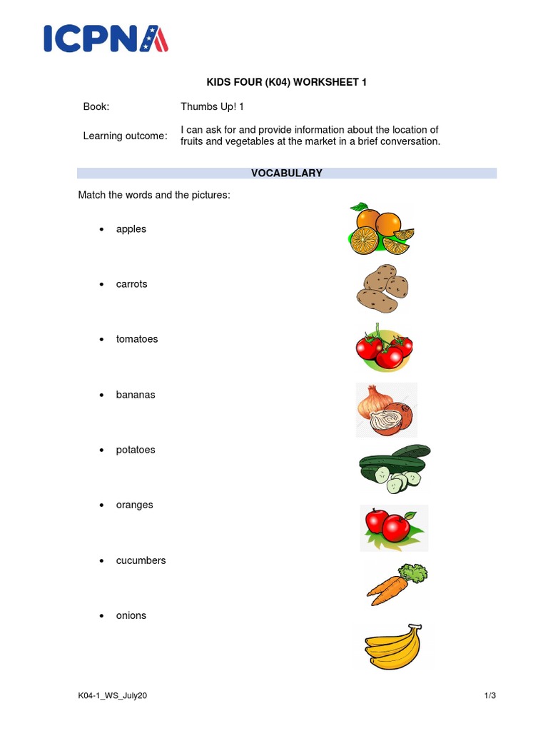 Kids Four (K04) Worksheet 1 | PDF | Language Arts & Discipline
