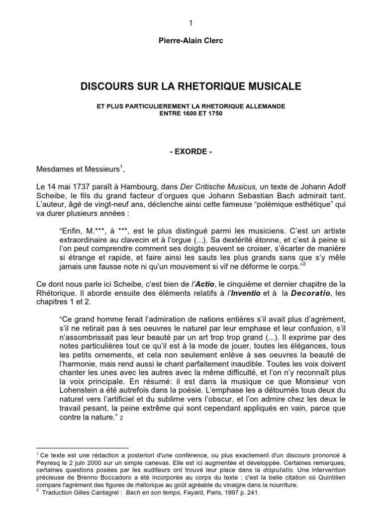 Discours sur la rhetorique musicale 16001750  Accord (Musique