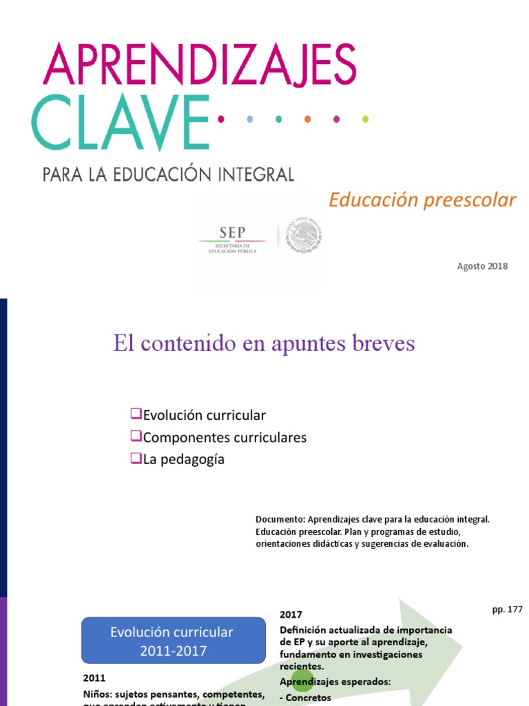 Aprendizajes Clave en Preescolar 2017 | PDF | Educación de la primera ...