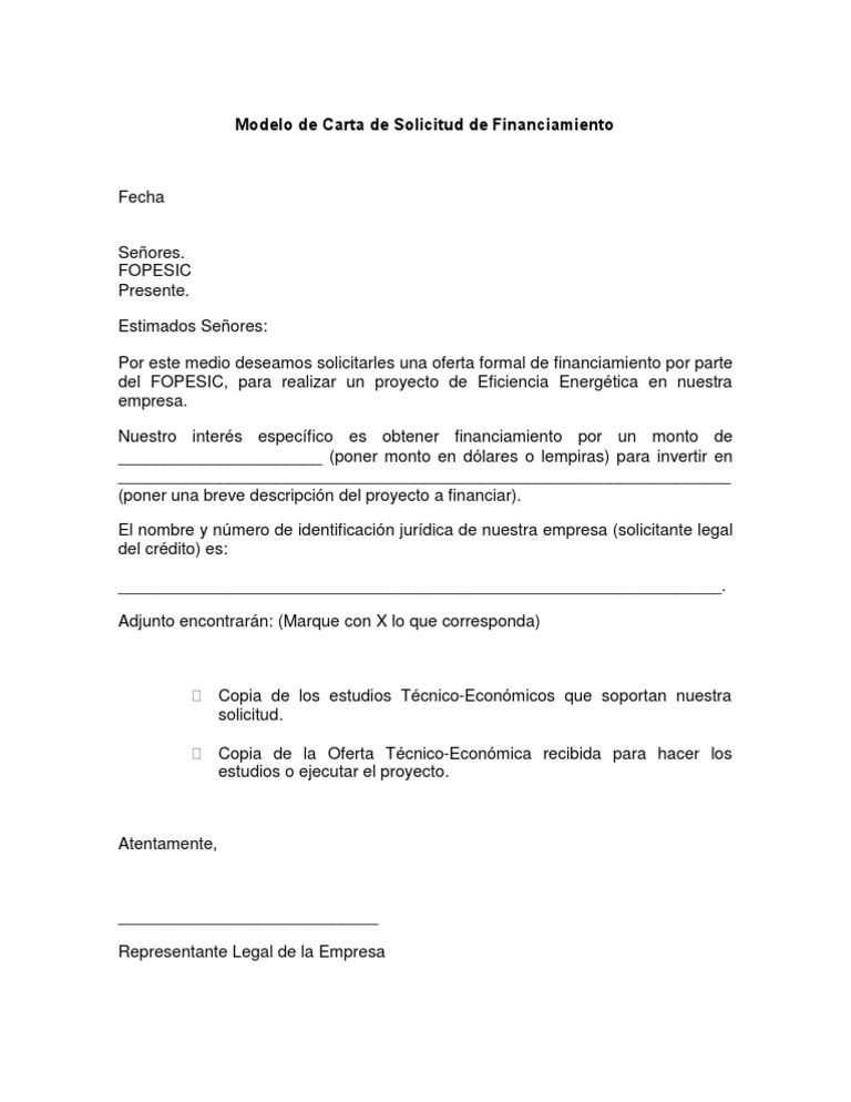 Ejemplo De Carta Para Solicitud De Prestamo Bancario