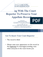 Working With The Court Reporter