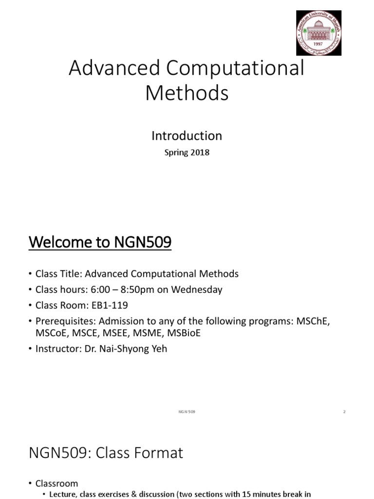 Advanced Computational Methods Course | PDF | Partial Differential ...