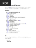 Unix Command Summary: Tutorial