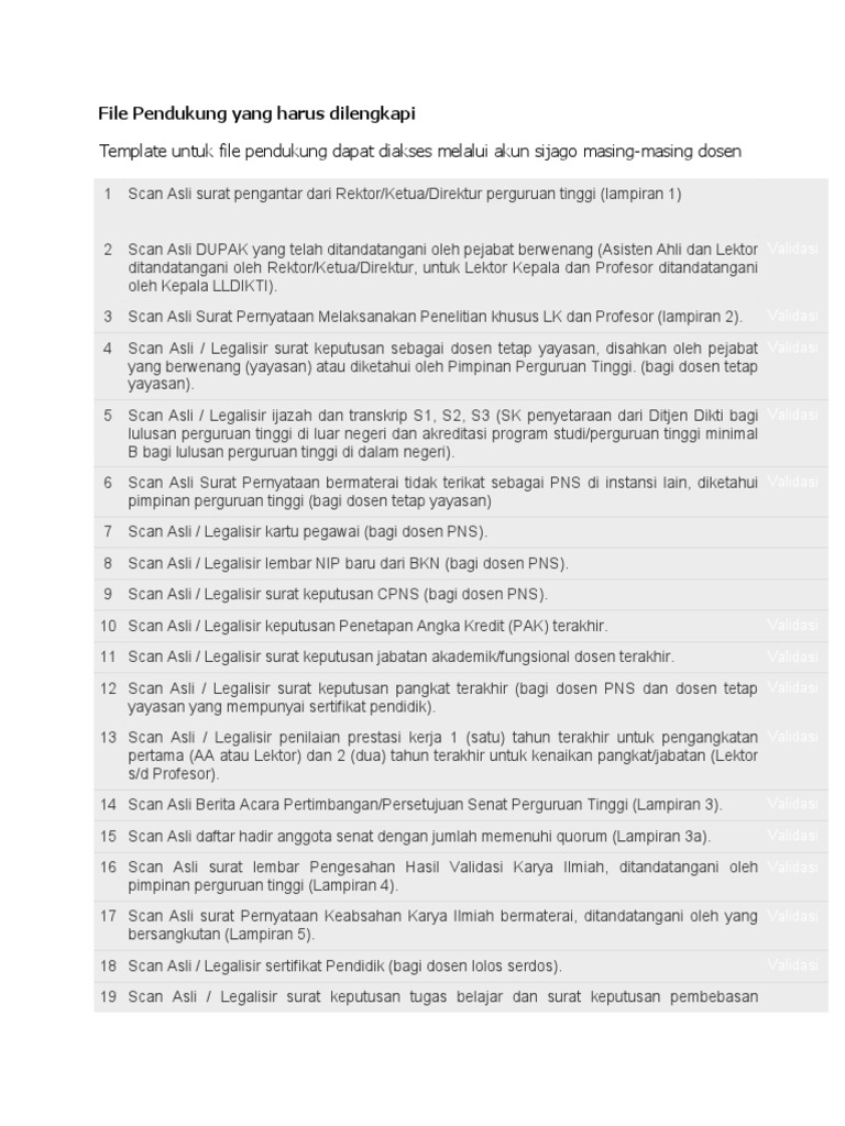 Dokumen Pendukung untuk Dosen | PDF