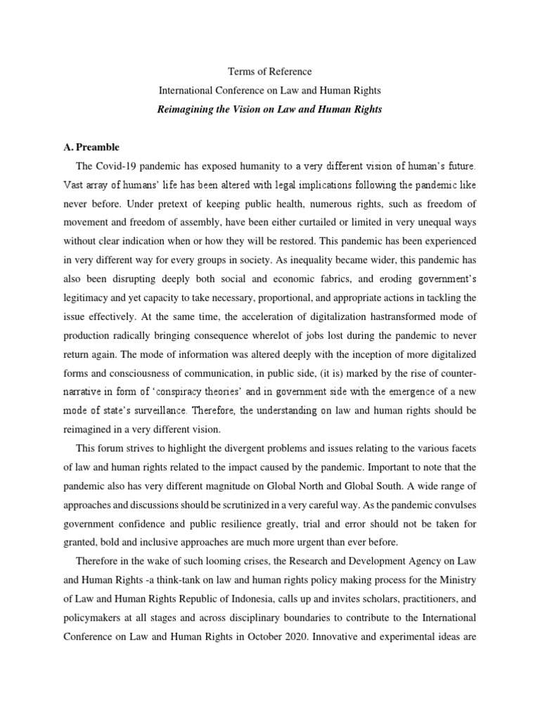 A. Preamble: Reimagining The Vision On Law and Human Rights | PDF ...