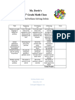 Ms. Davis's 6 Grade Math Class: Math Problem-Solving Rubric