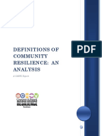 Definitions OF Community Resilience: AN Analysis: A CARRI Report