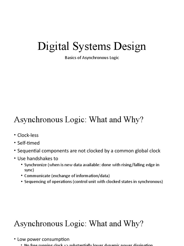 Digital Systems Design: Basics of Asynchronous Logic | PDF | Electronic ...