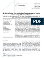 Evidence-Based Characteristics of Nurse-Managed Health Centers For Quality and Outcomes