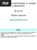 Integration Techniques 2: Simple Substitution: Ib SL/HL Adrian Sparrow