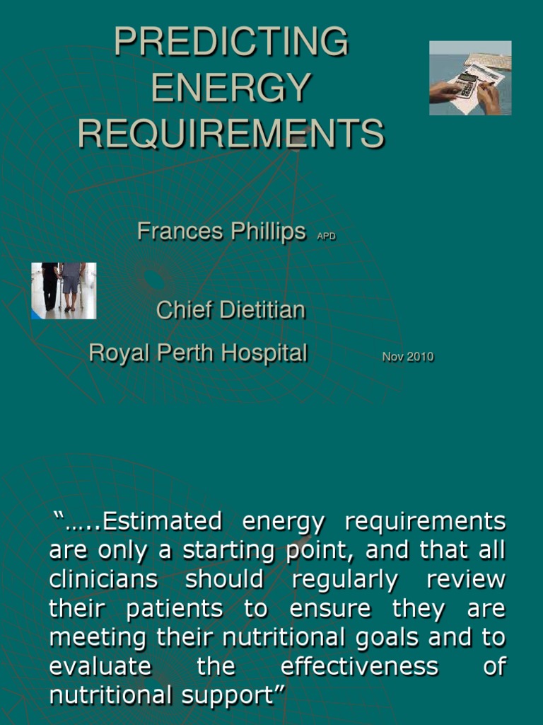 Predicting Energy Requirements WA 2010 PDF Energy Homeostasis Obesity