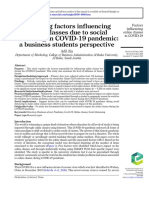 Exploring Factors Influencing Online Classes Due To Social Distancing in COVID-19 Pandemic: A Business Students Perspective