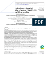 Auditing in Times of Social Distancing: The e Ffect of COVID-19 On Auditing Quality