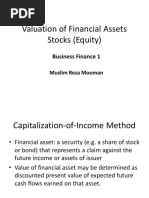 Valuation of Financial Assets Stocks (Equity) : Business Finance 1