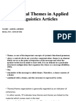 Peripheral Themes in Applied Linguistics Articles: Name: Adeel Ahmed ROLL NO: ENG19-056