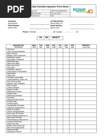 Daily Checklist Prime Mover R.001