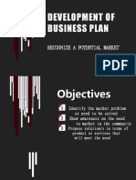 Development of Business Plan: Recognize A Potential Market