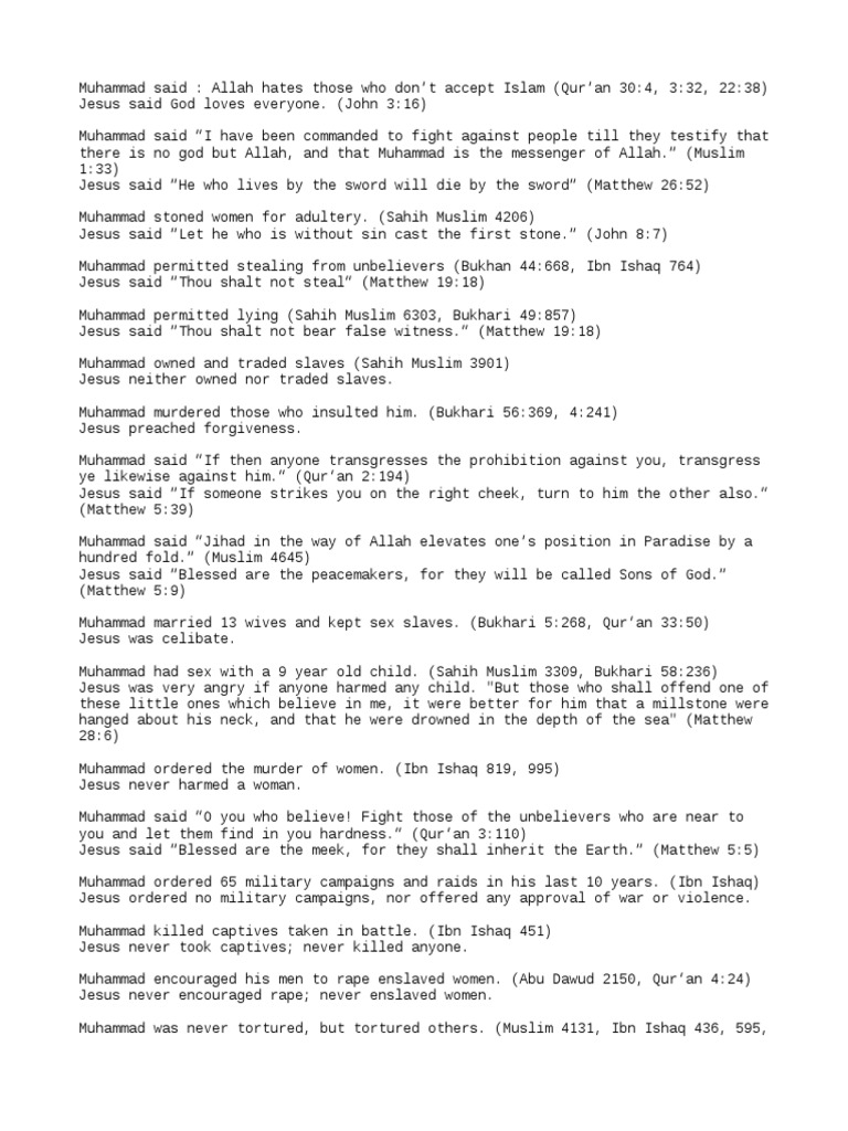 Muhammad Vs Jesus Pdf Muhammad Quran