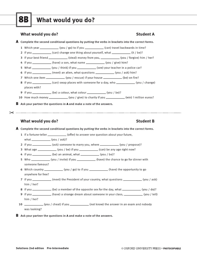 Second Conditional Practice Questions | PDF | Language Arts ...