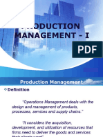 Production Management - I