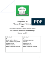 An Assignment On "Research Report Writing " On Course Title: Research Methodology Course No:304