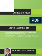 Curriculum Vitae: English For Accounting By: Farida Indri Wijayanti