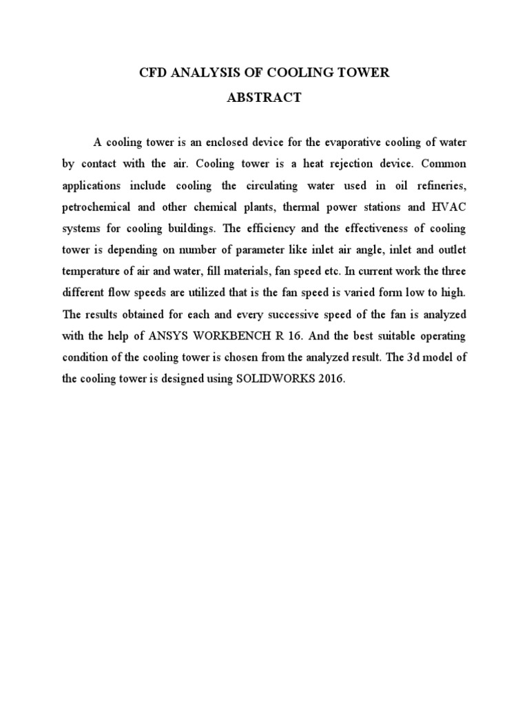 CFD Analysis of Cooling Tower Efficiency | PDF